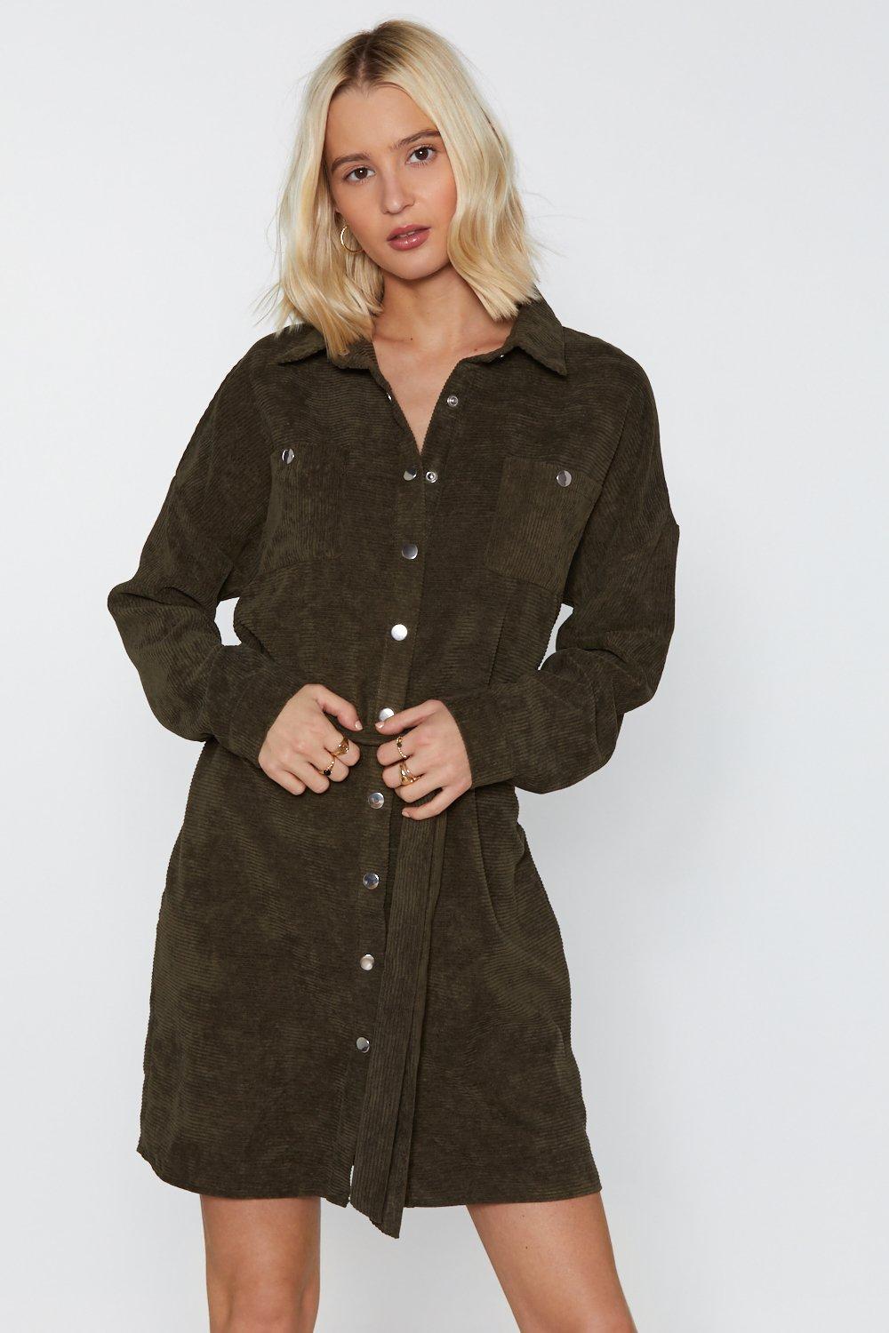 corduroy shirt dress