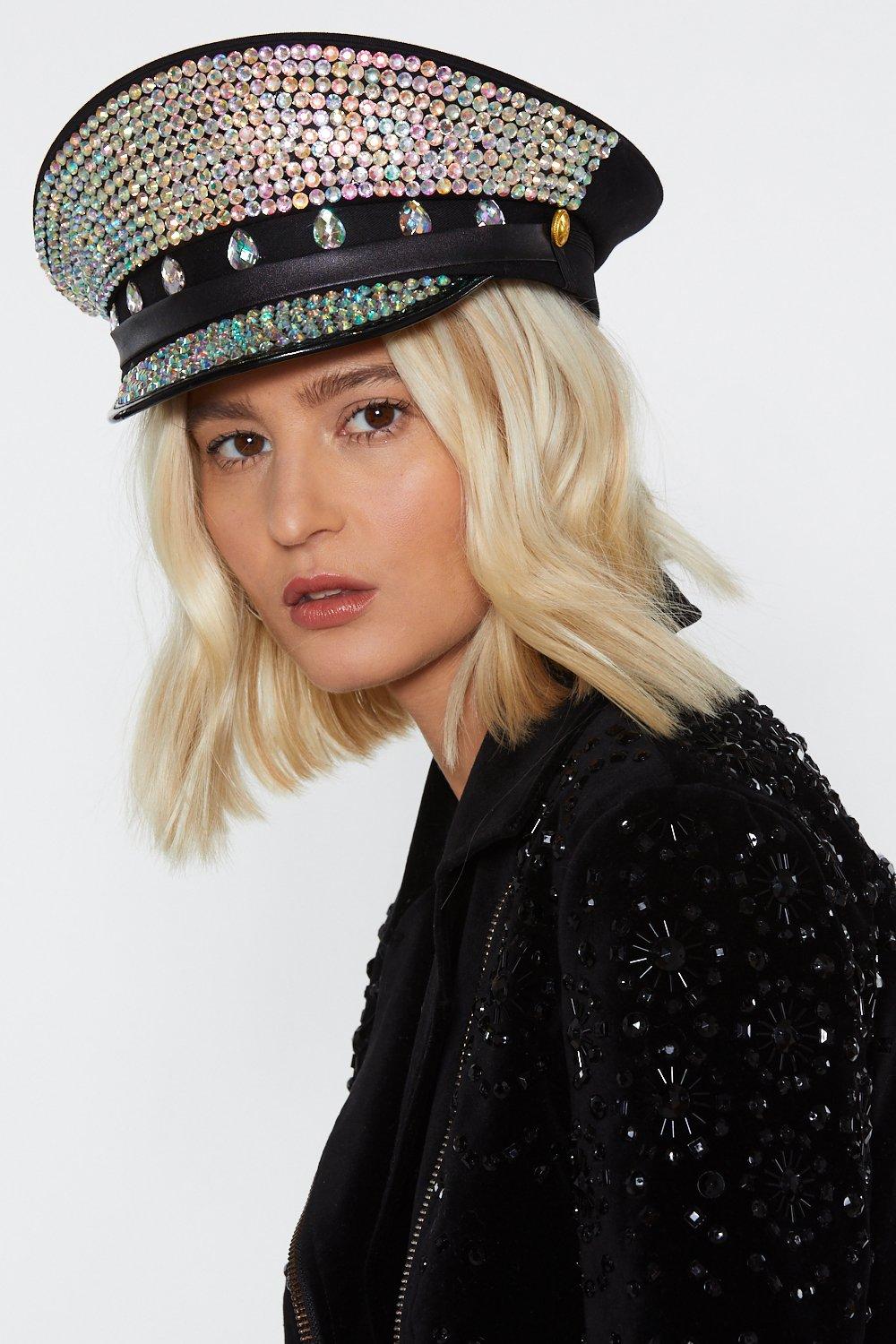 embellished hat