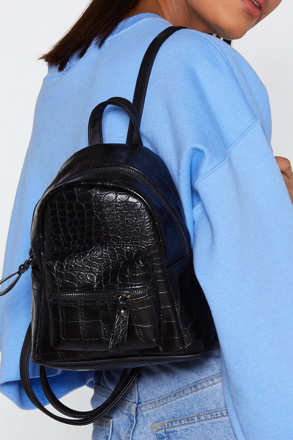 black croc backpack