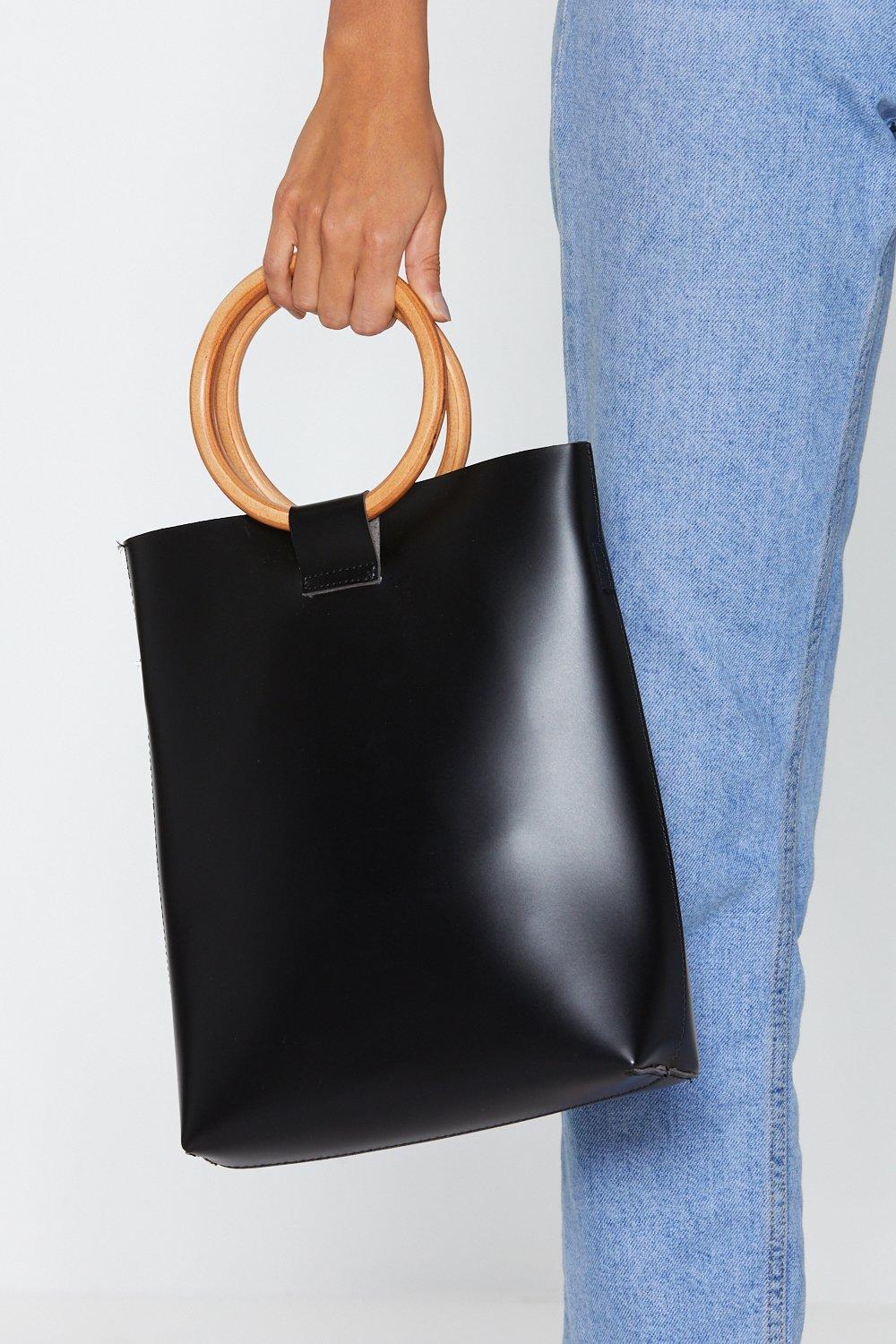 wooden tote bag