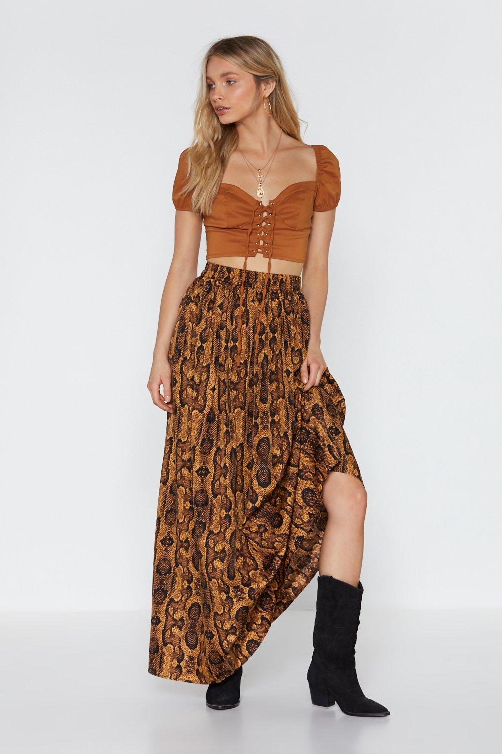 snake maxi skirt