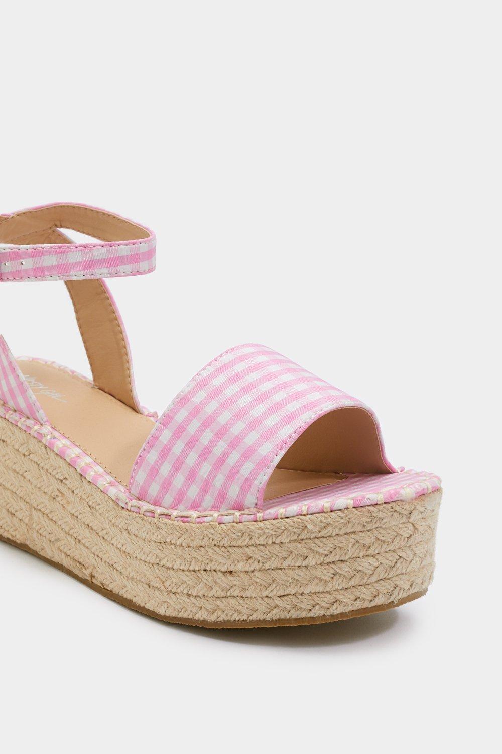pink gingham sandals