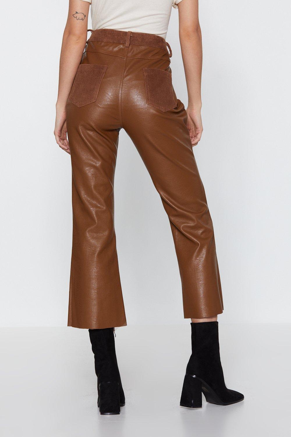 leather flare pants