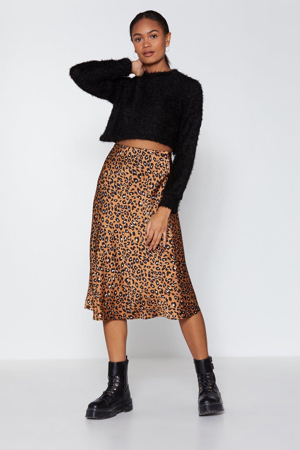 midi skirt leopard print