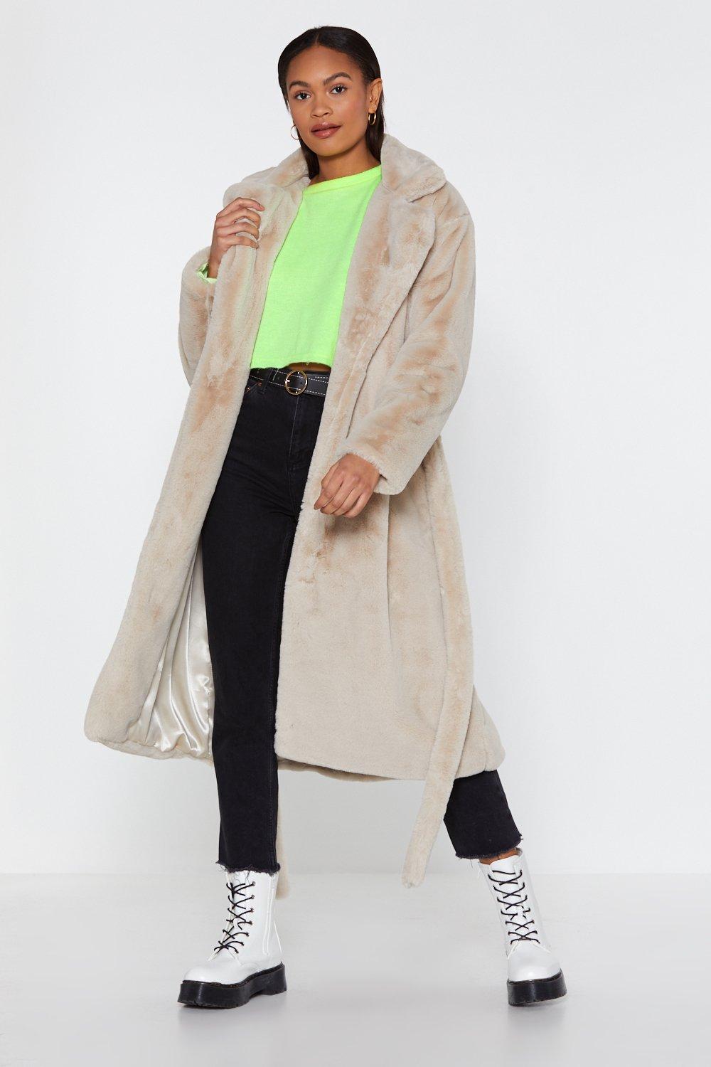 white longline coat