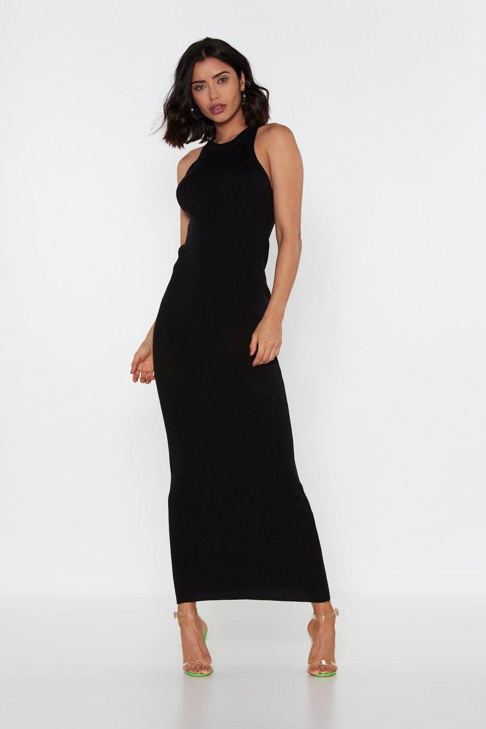 ribbed maxi bodycon dress