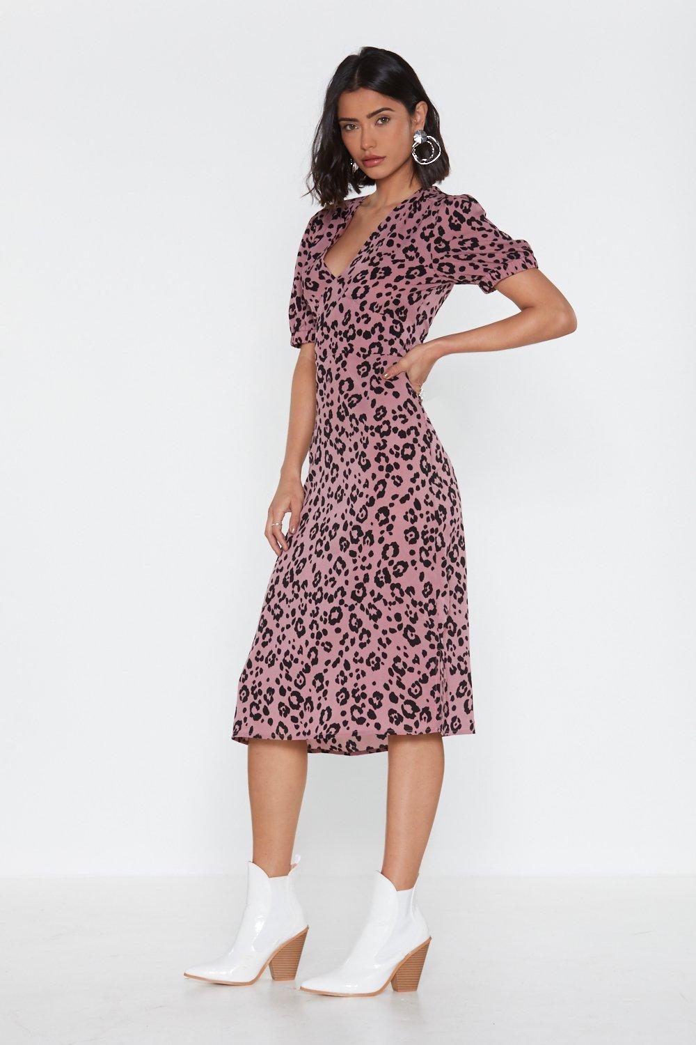 lilac leopard print dress