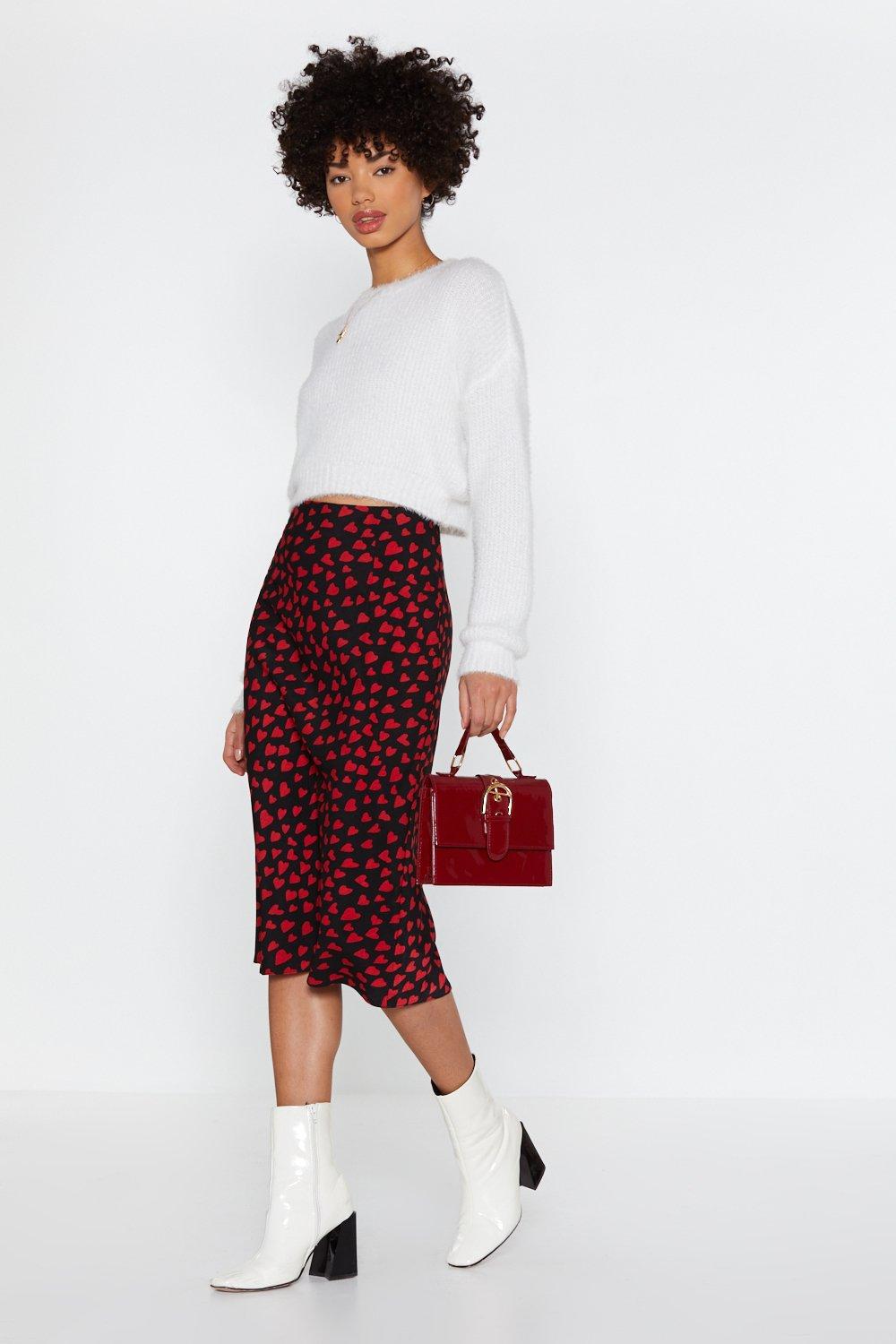 heart midi skirt