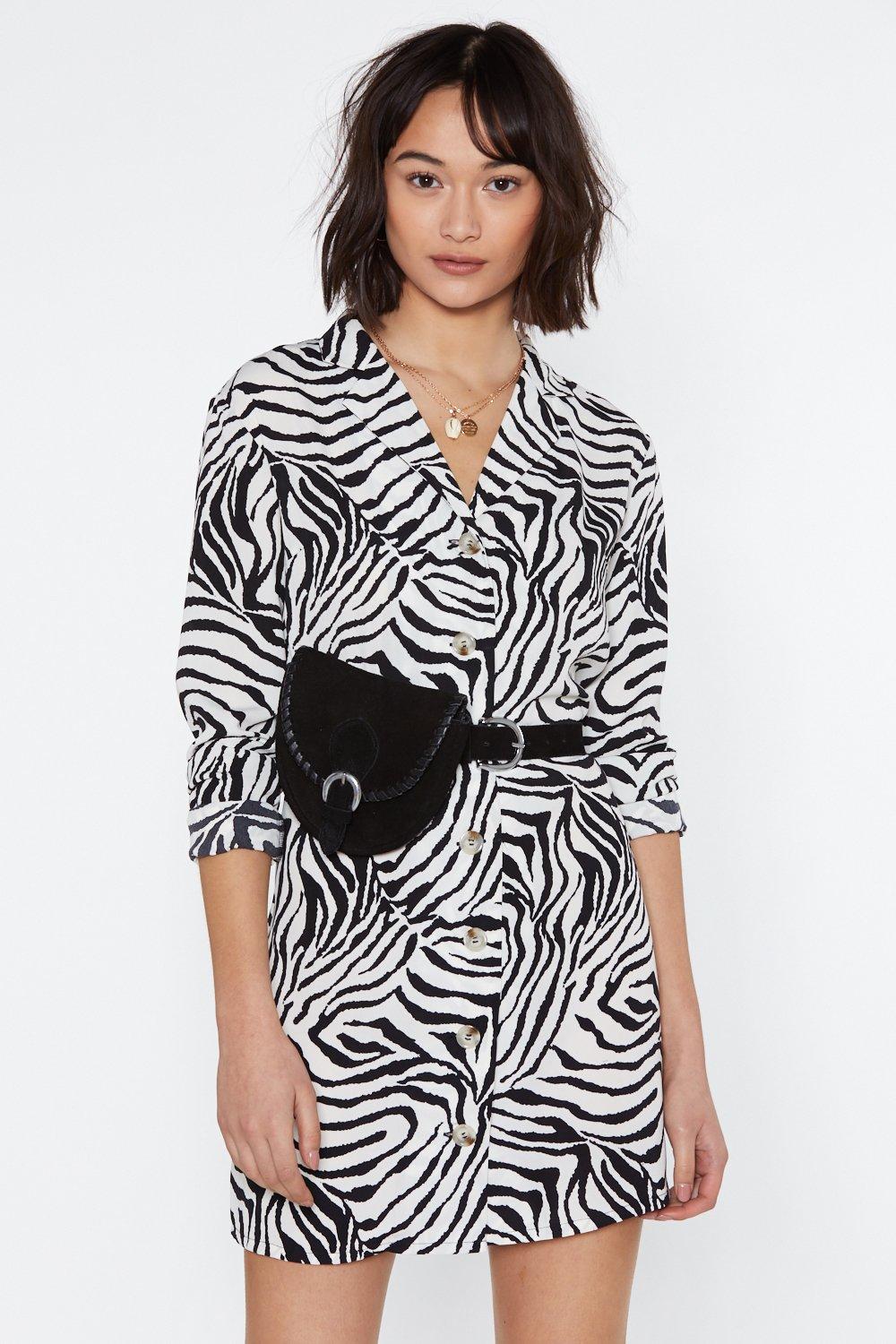 zebra shirt dress