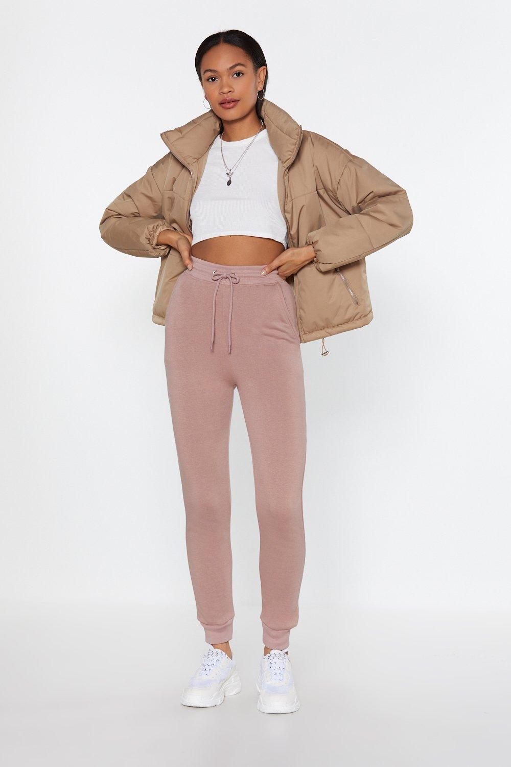 dusky pink joggers