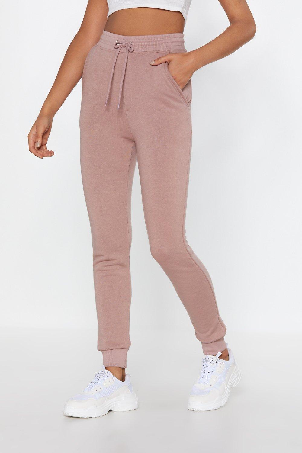 dusky pink joggers