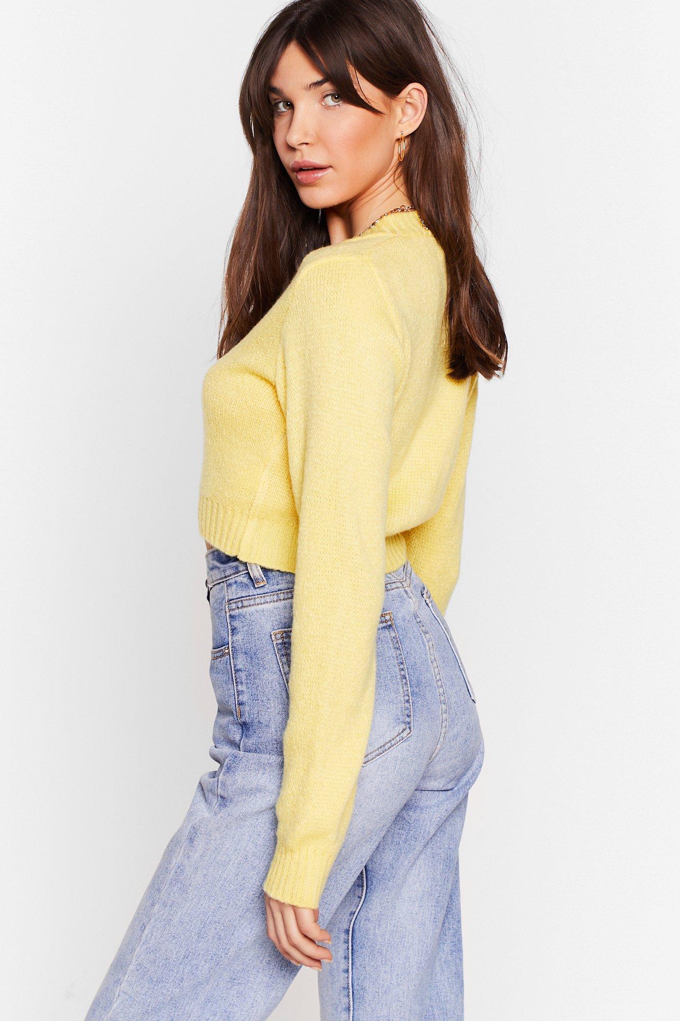 nasty gal yellow cardigan