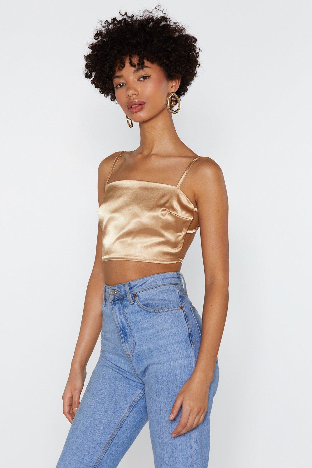 gold satin top