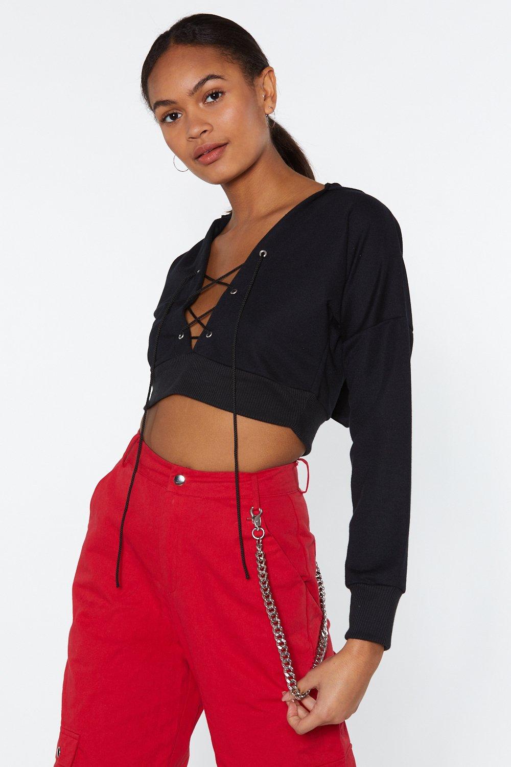 fitted cropped hoodie