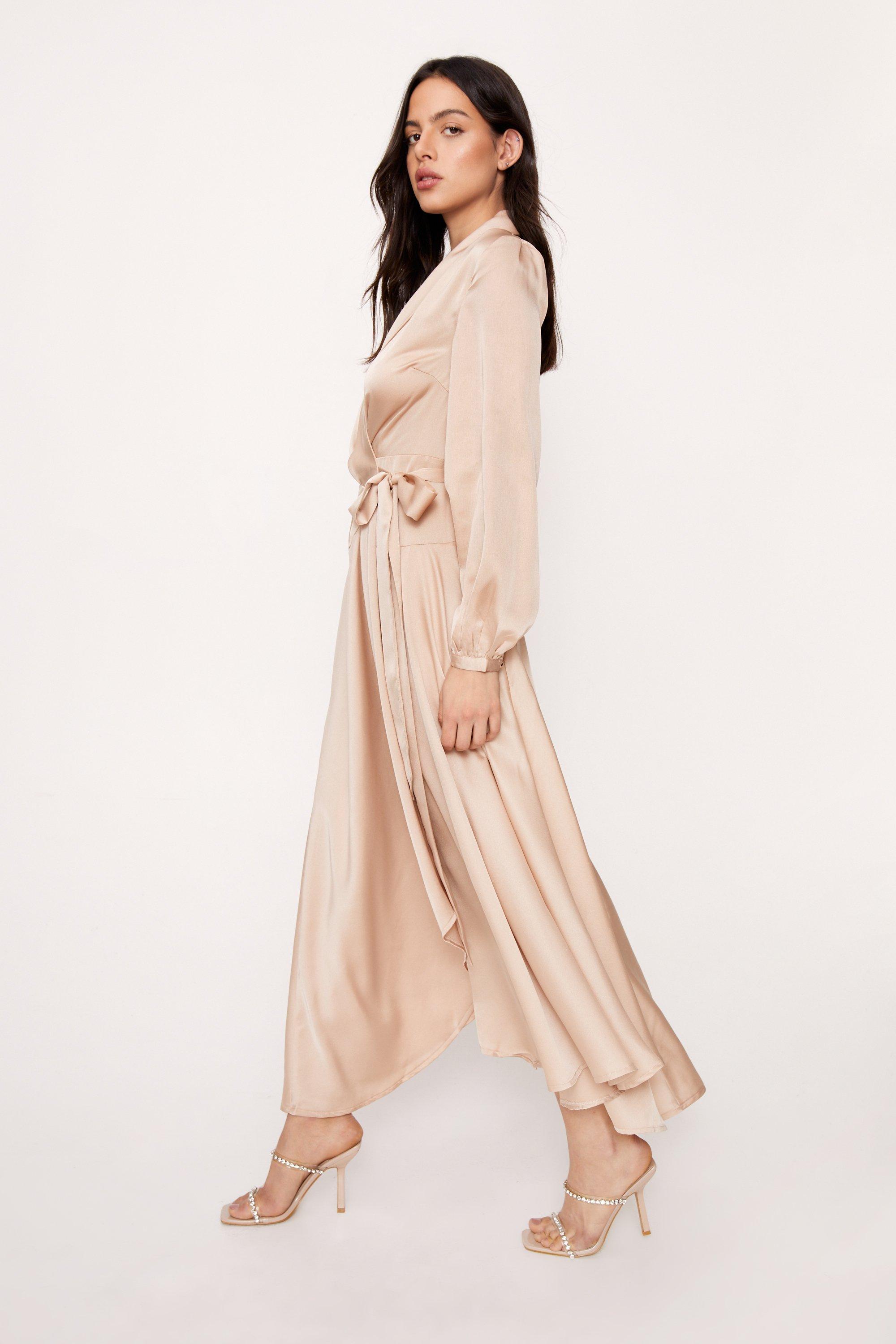 nasty gal satin wrap dress