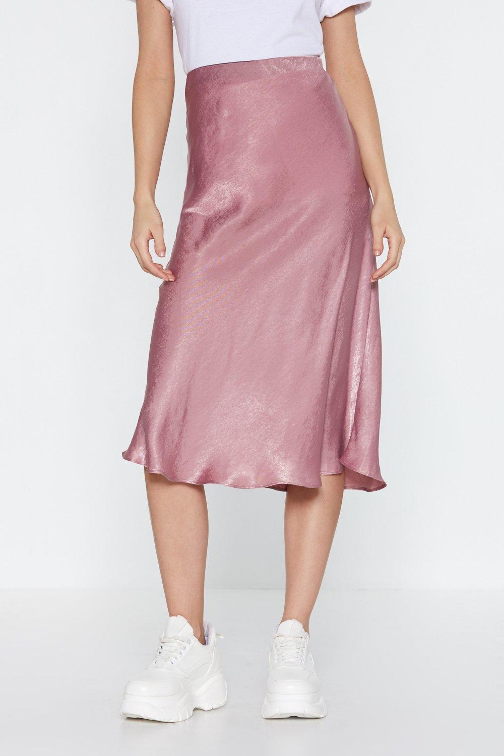 rose satin skirt