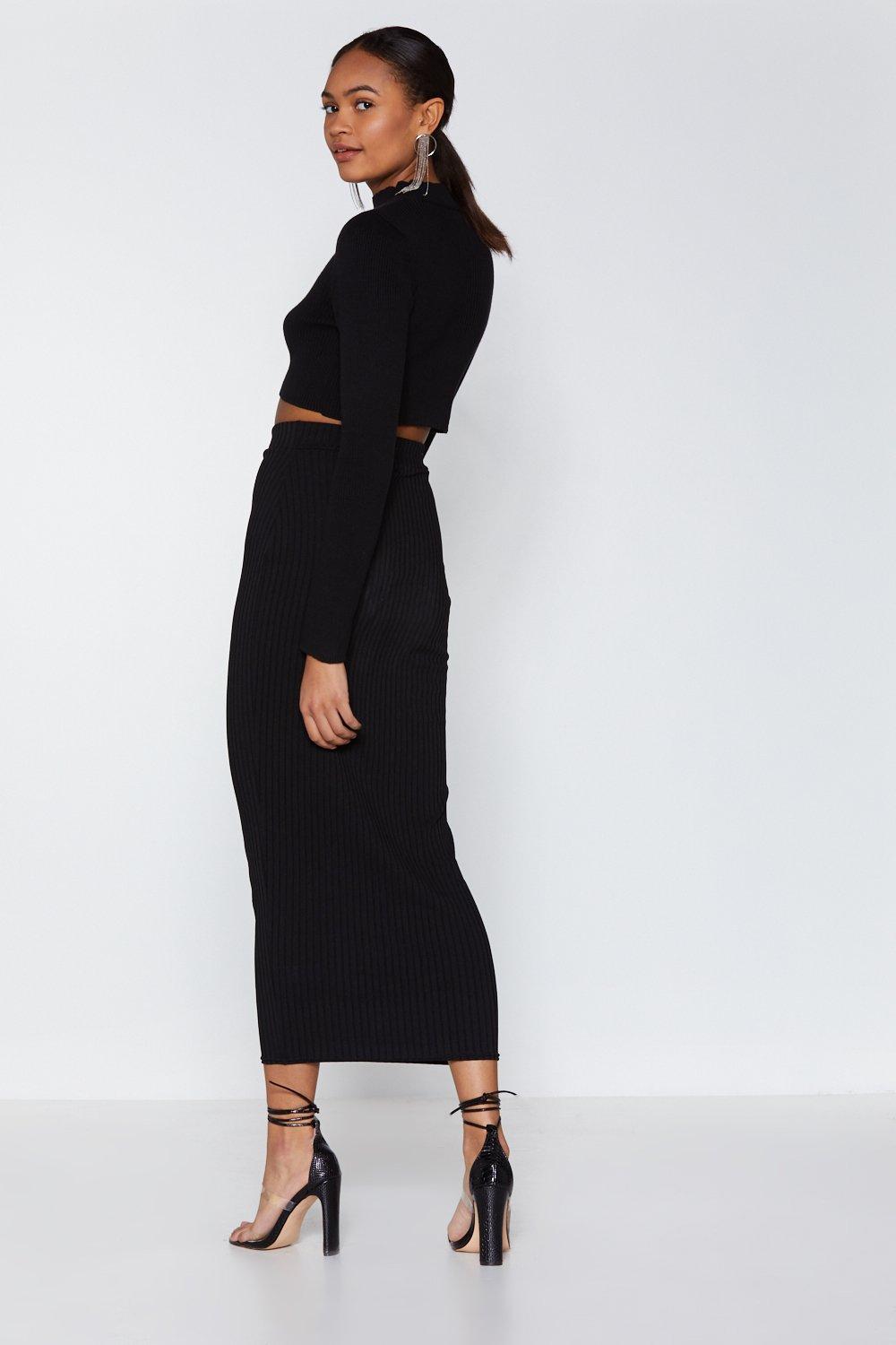 ribbed skirt maxi