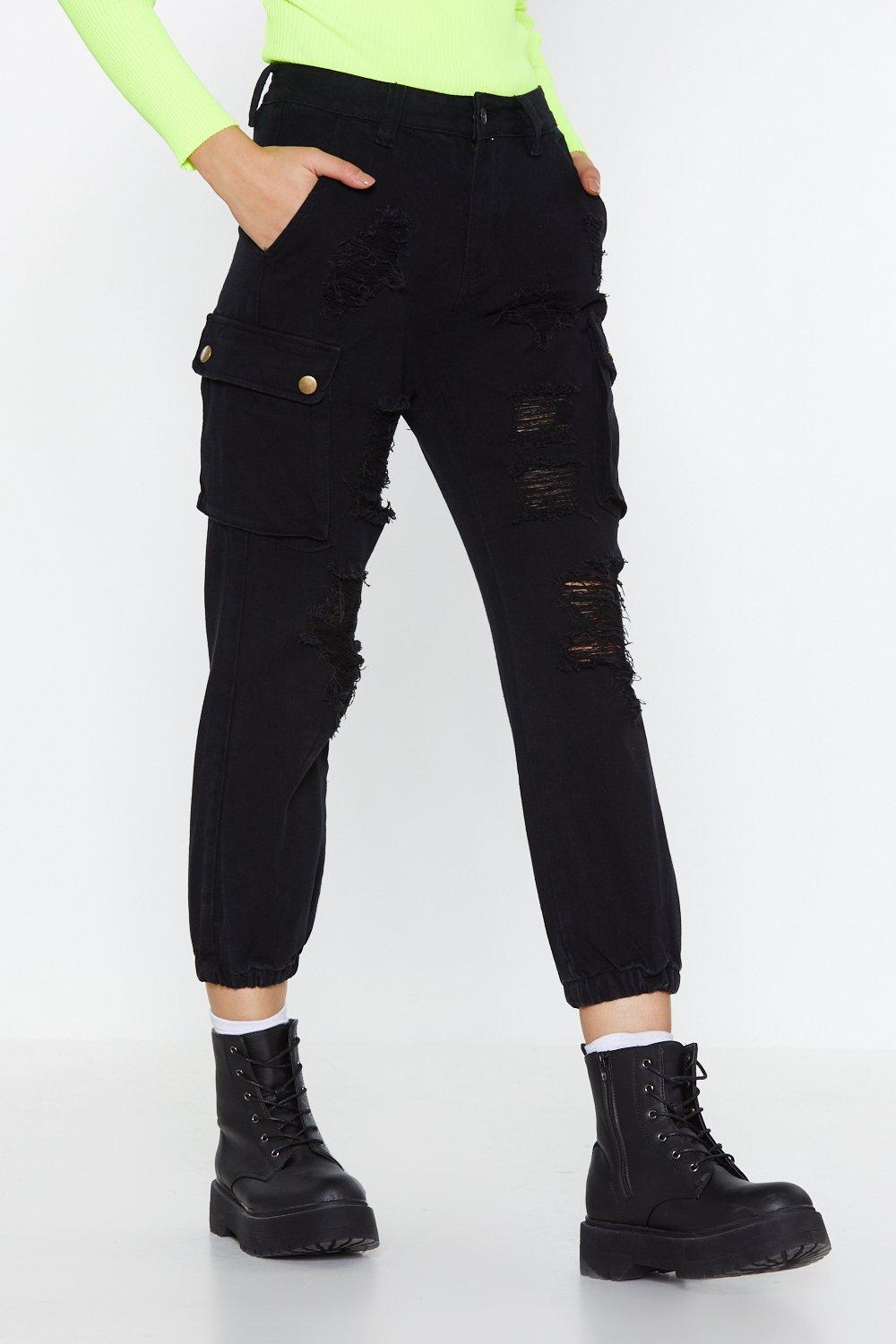 distressed cargo pants