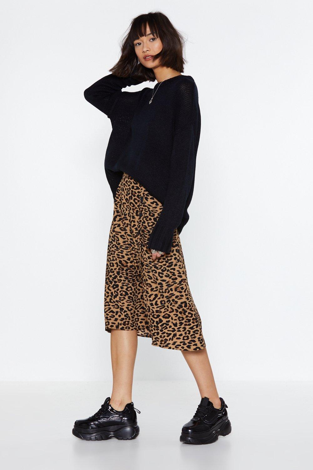 long leopard print skirt