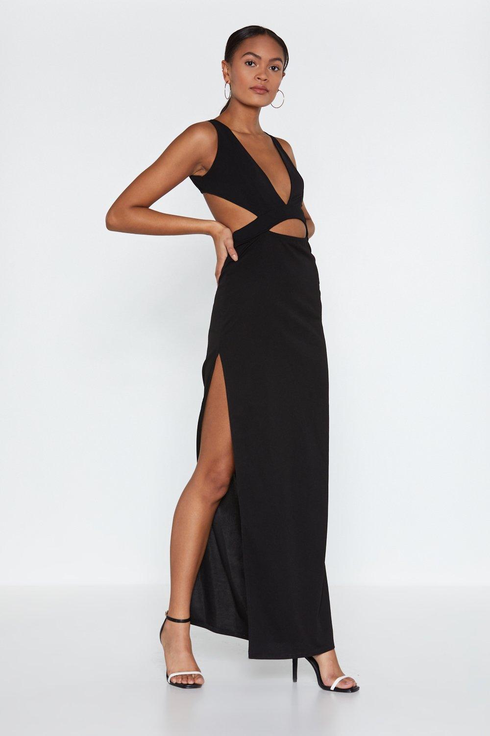 maxi dress with high slits on both sides