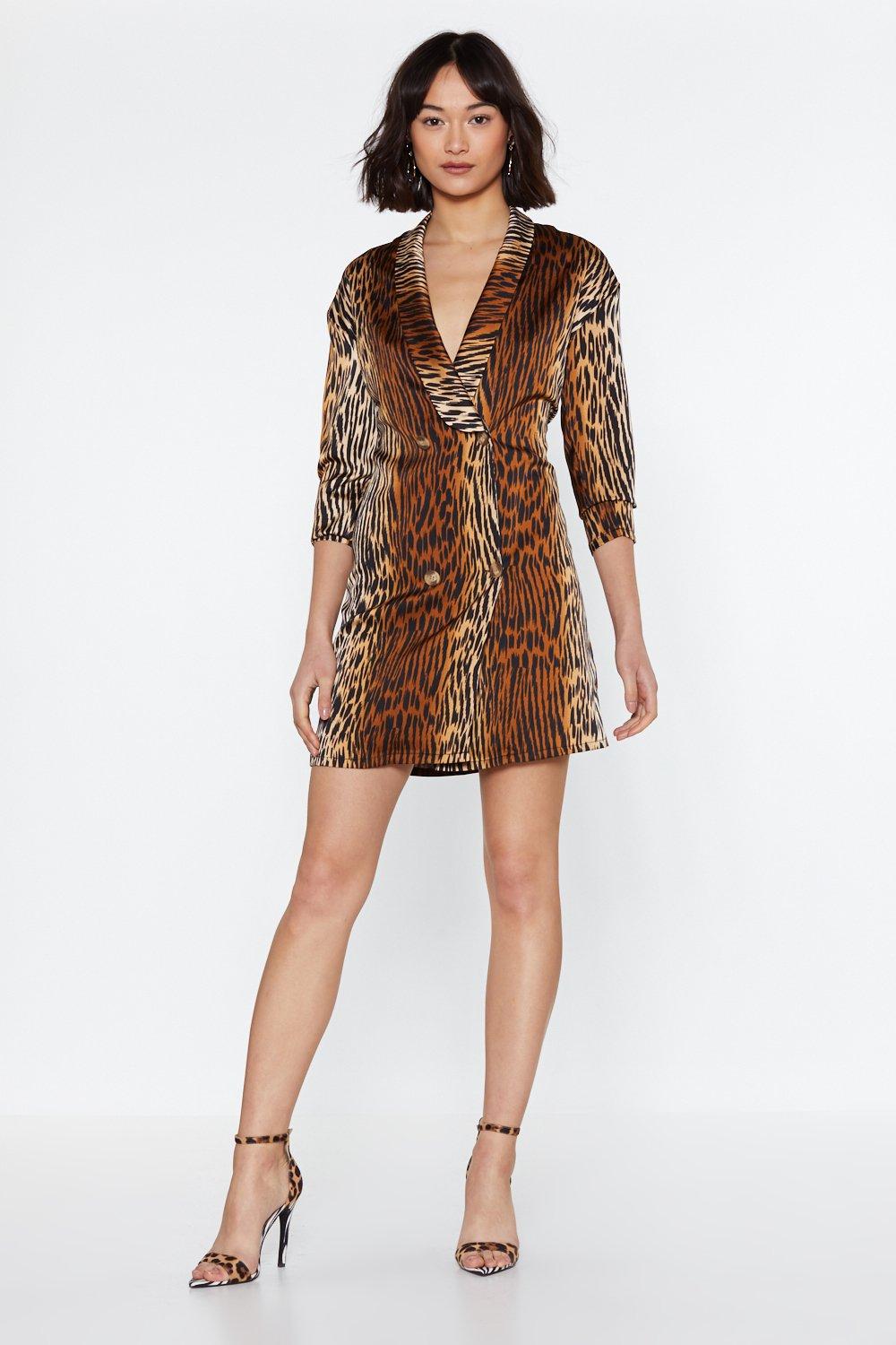 animal print blazer dress