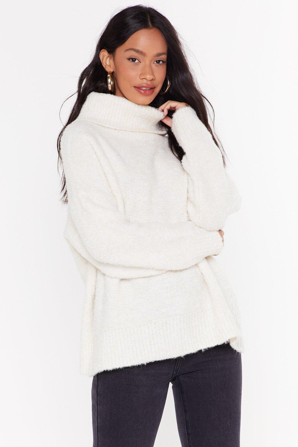 turtle neck cream jumper