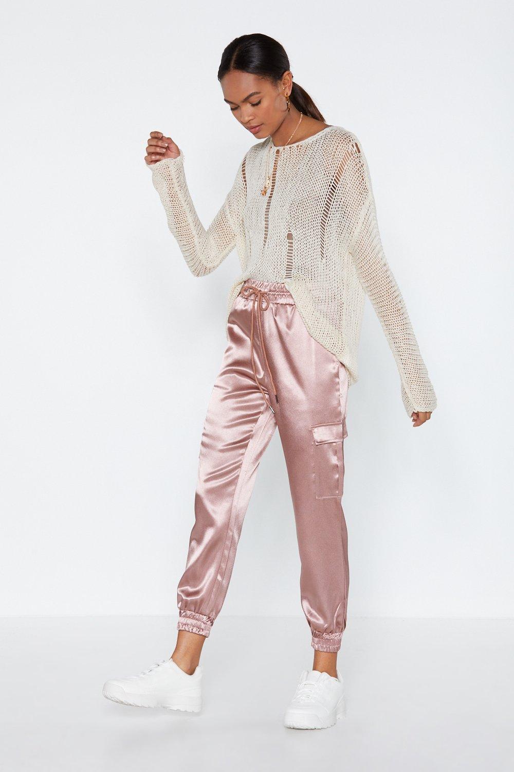satin utility pants