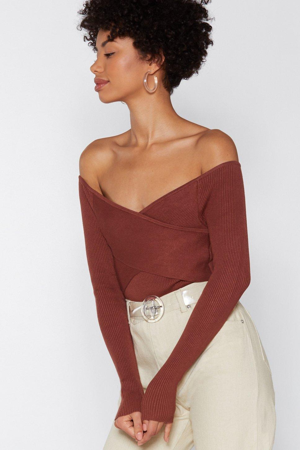over the shoulder sweater