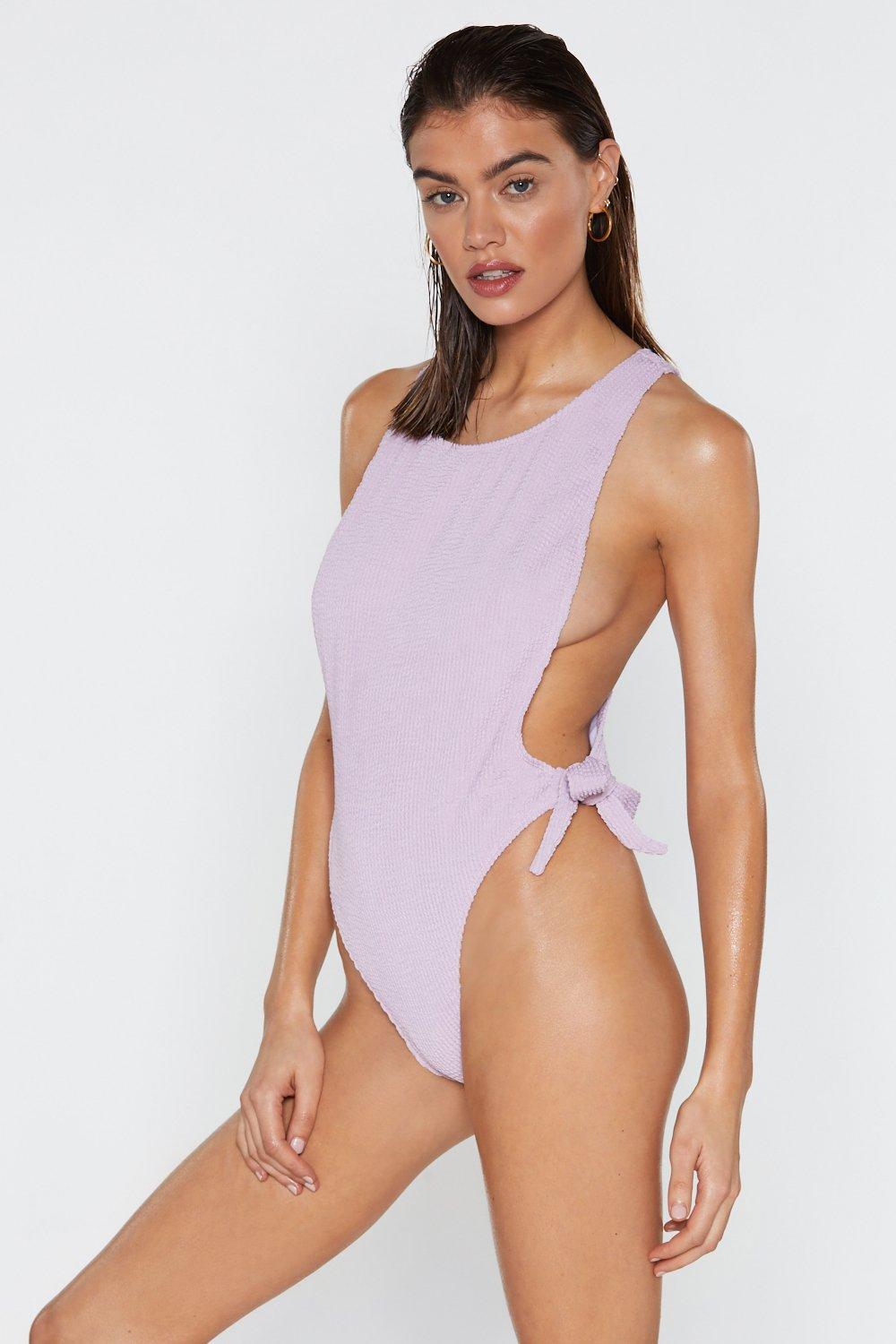 crinkle fabric swimsuit