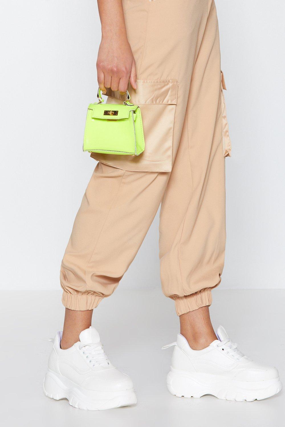 mini neon yellow bag