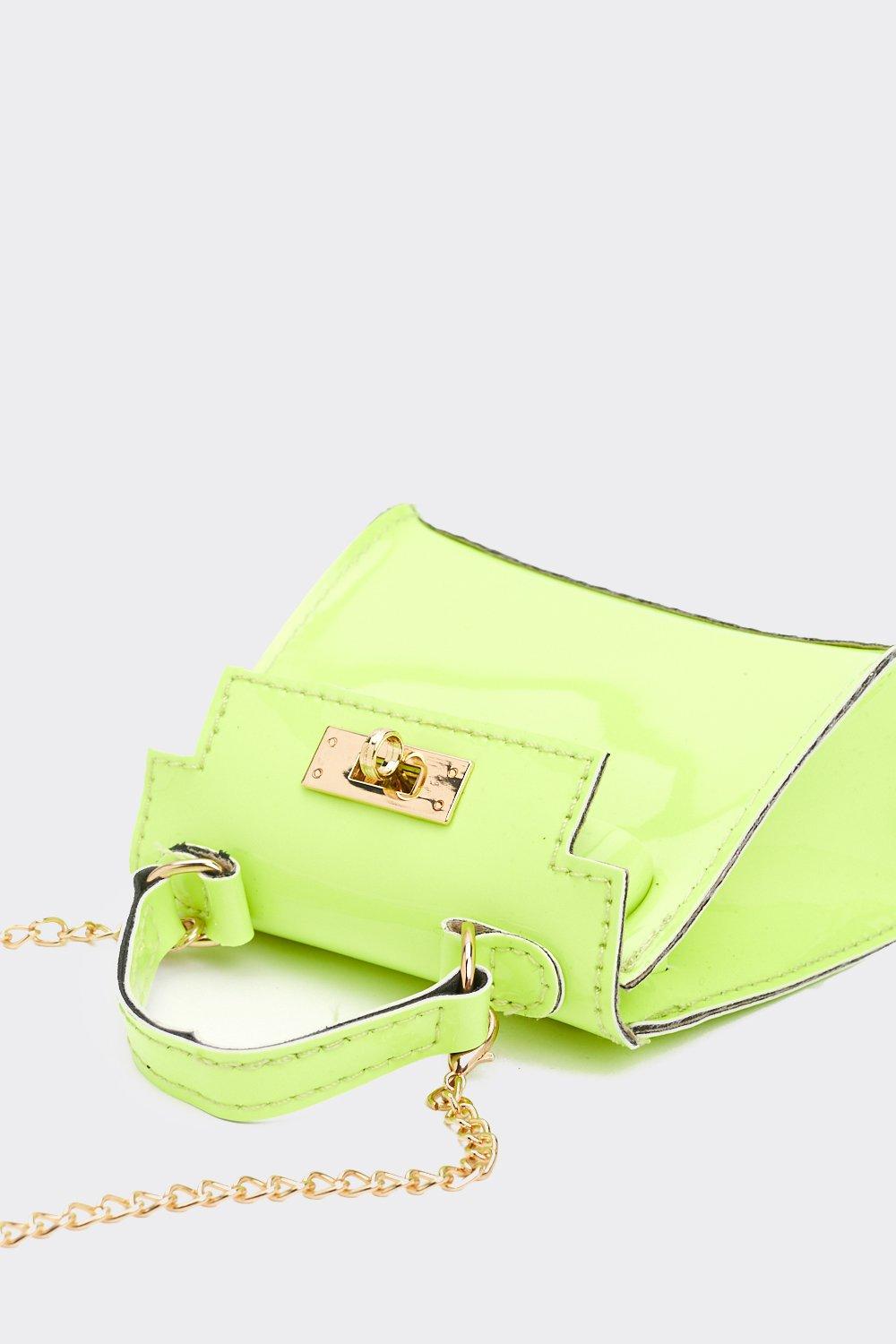 mini neon yellow bag