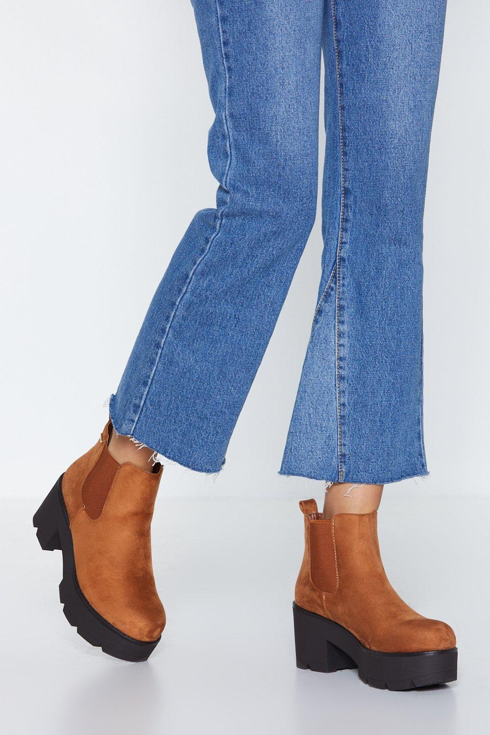 suede platform chelsea boots