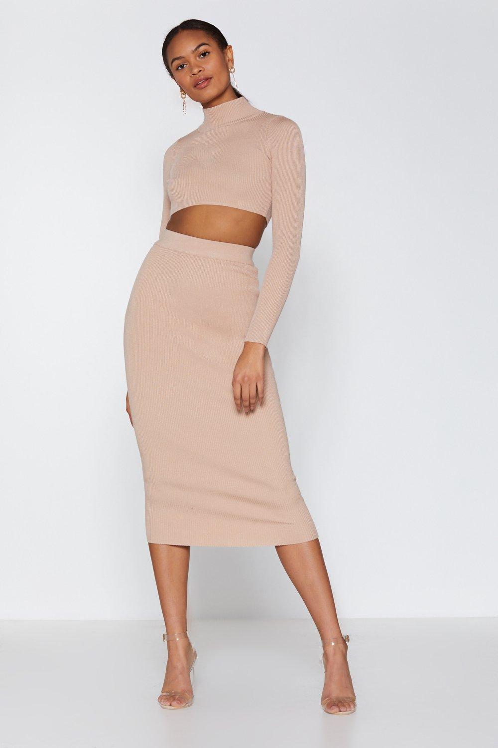 midi skirt top set