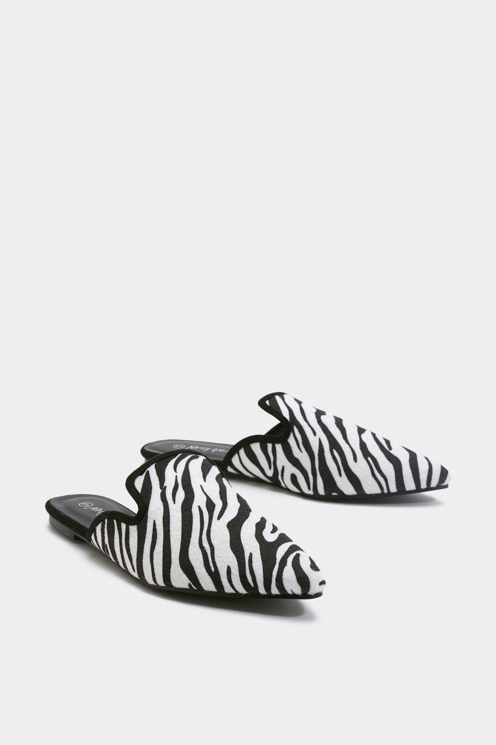 animal print flat mules