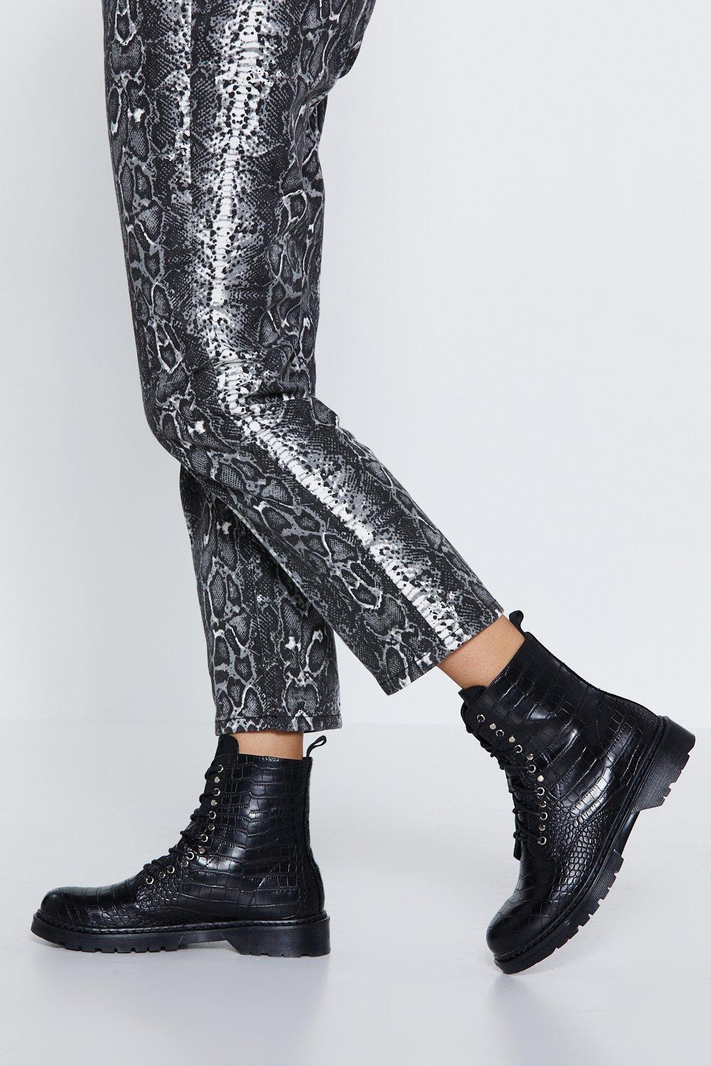 Croc About You Combat Boot | Nasty Gal