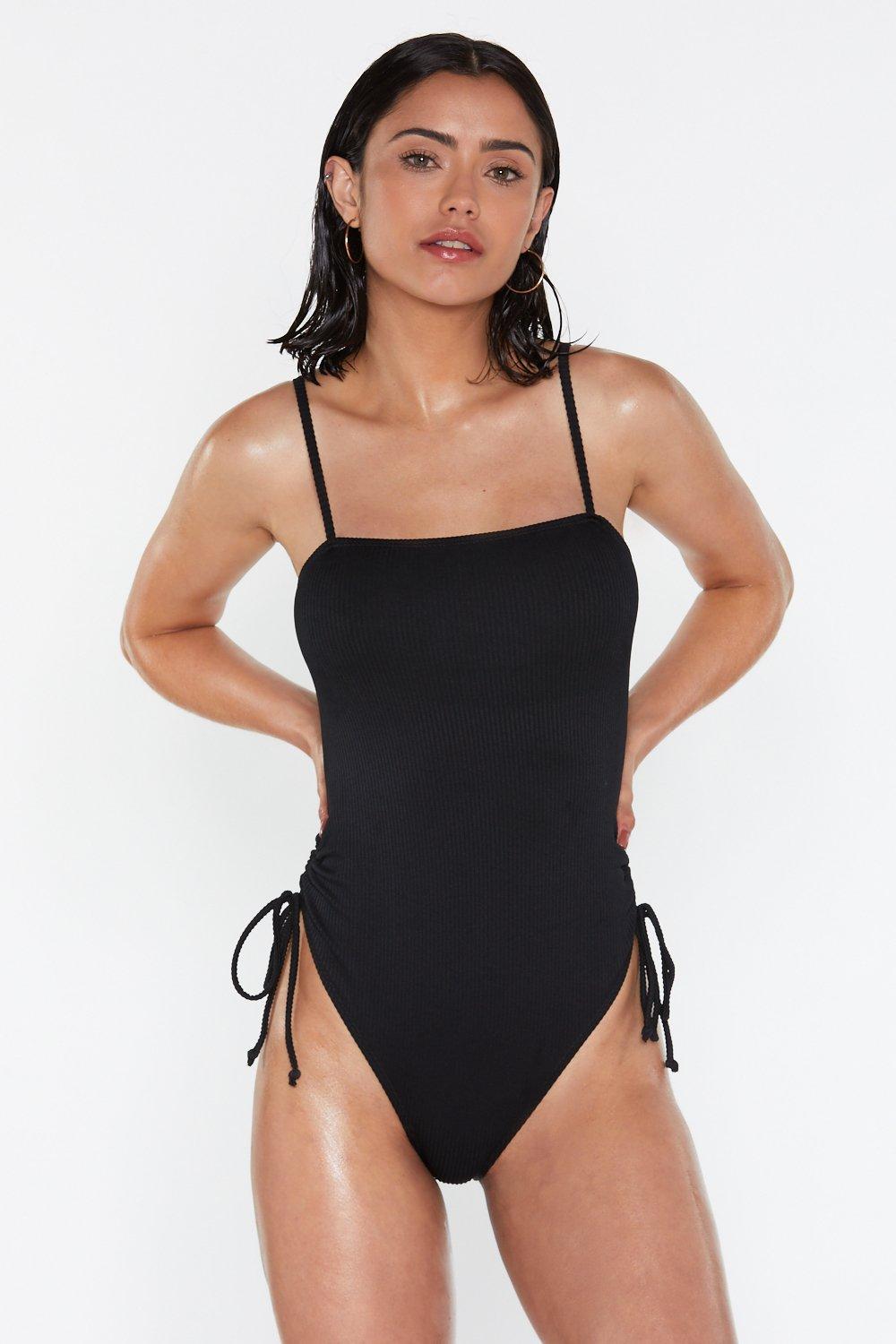 high neck high leg swimsuit