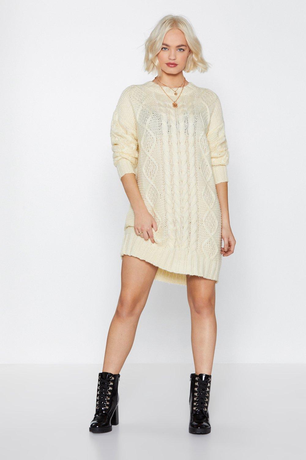 cream knit dress