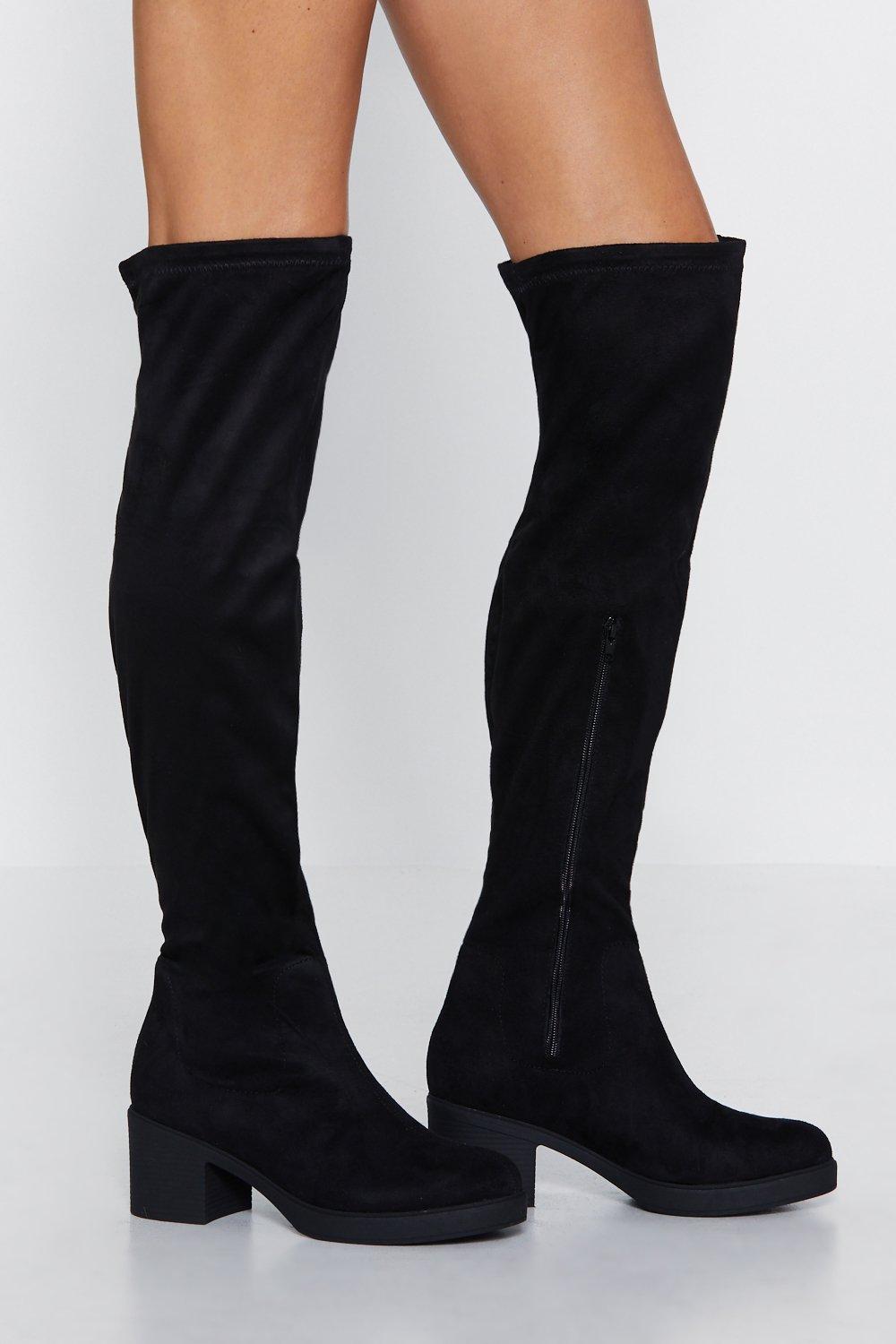 over the knee sock boots black