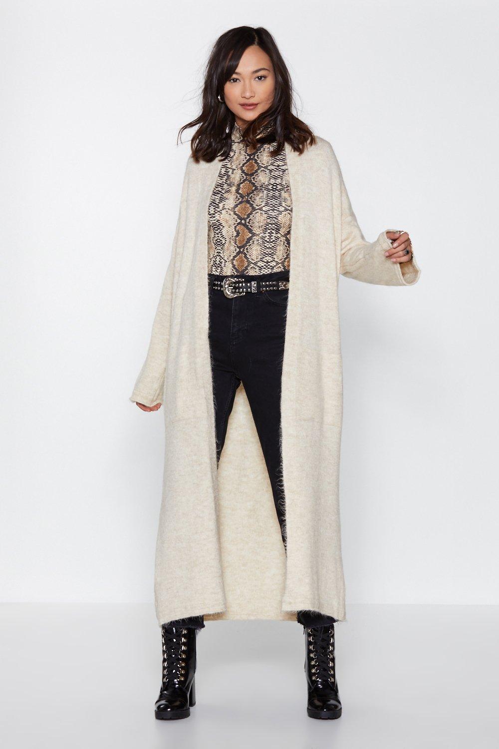 maxi cardigan cream