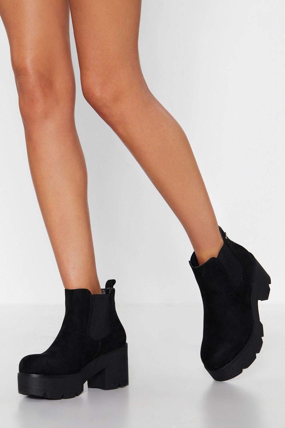 suede platform chelsea boots