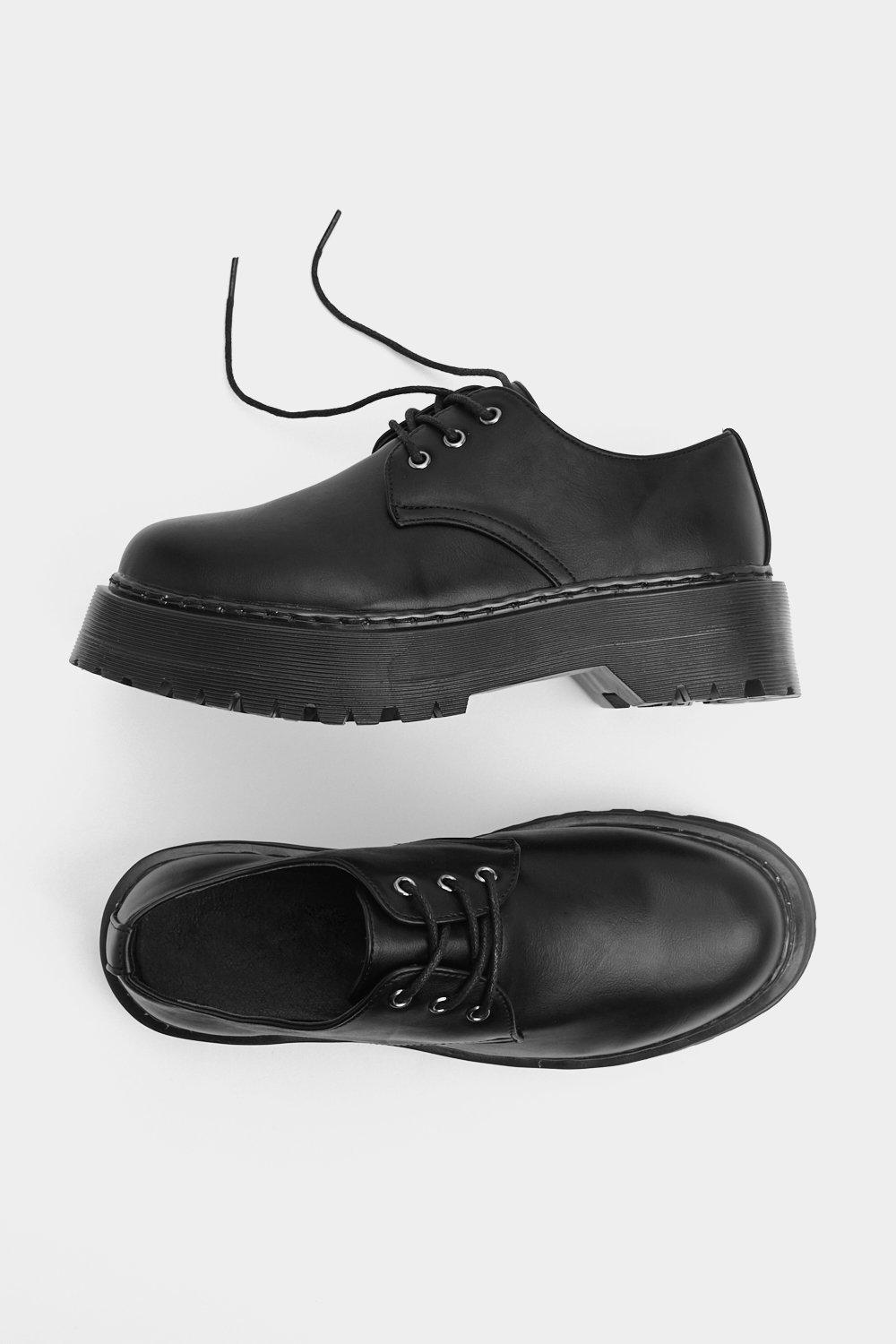 black platform oxford shoes
