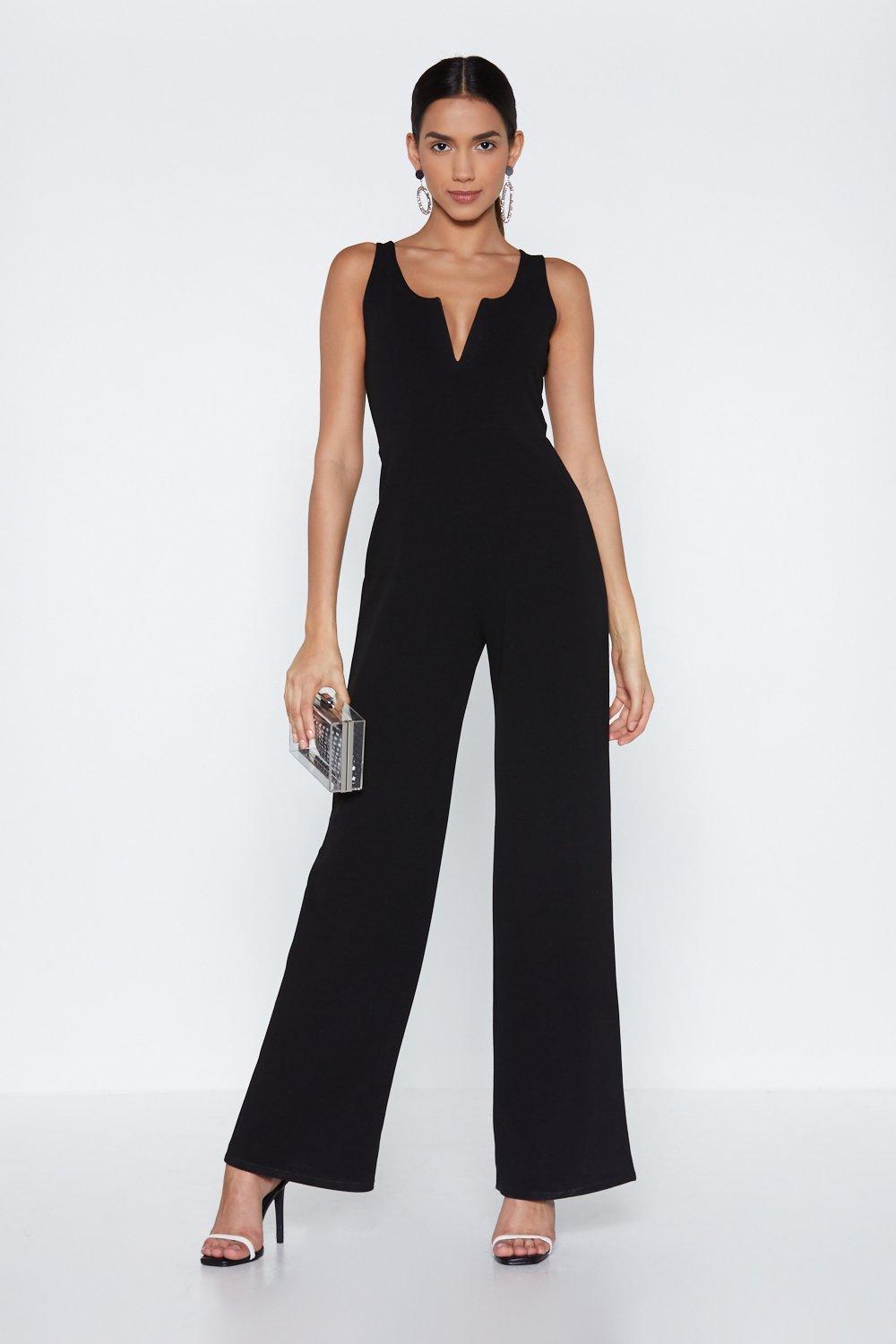 fitted wide leg jumpsuit