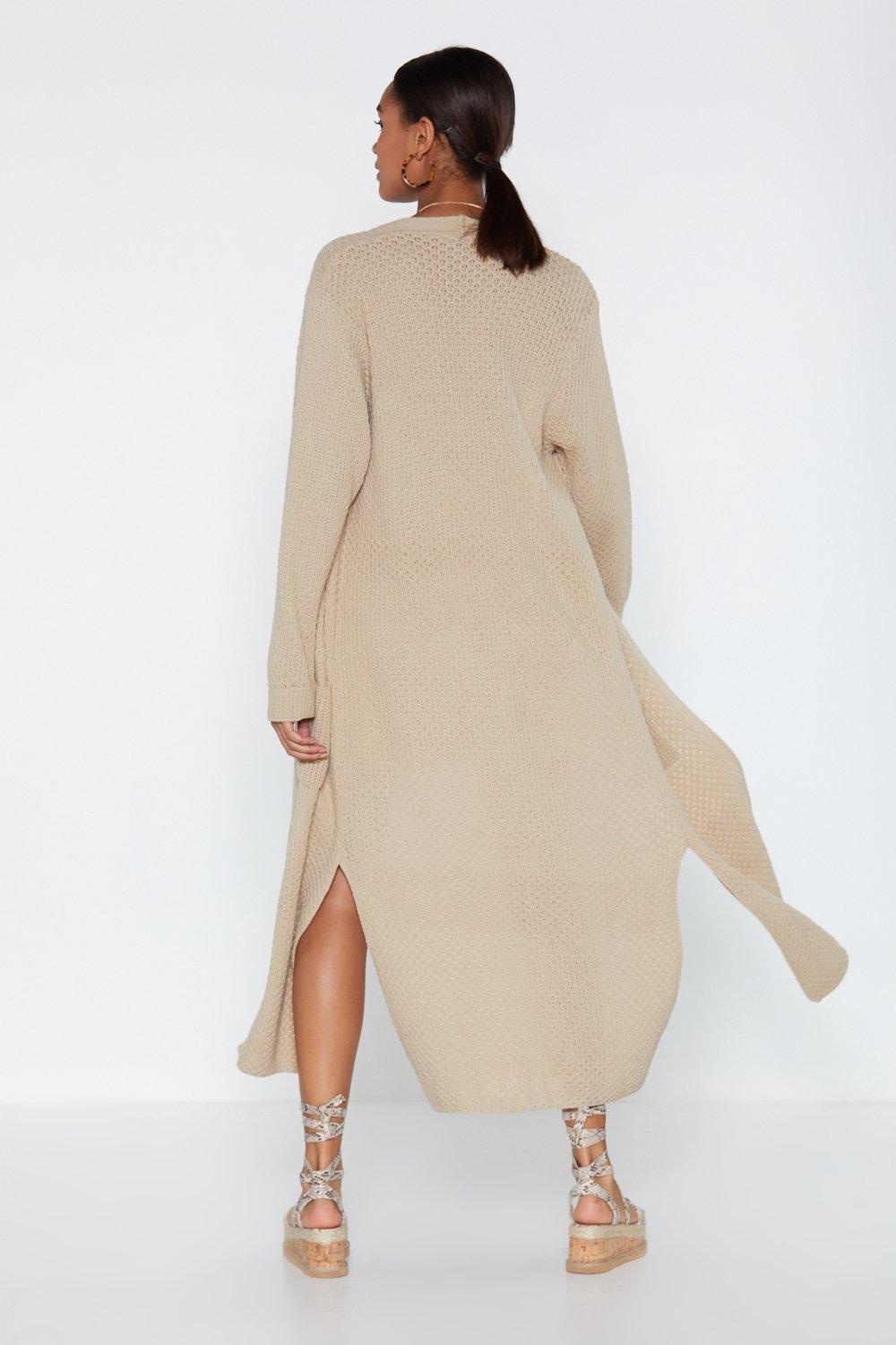 stone longline cardigan