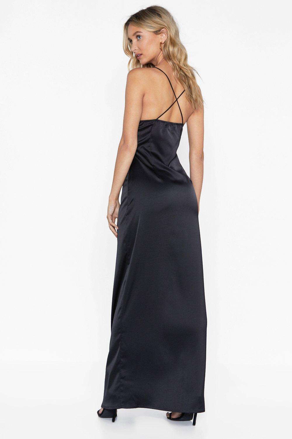 nasty gal look at you satin dress