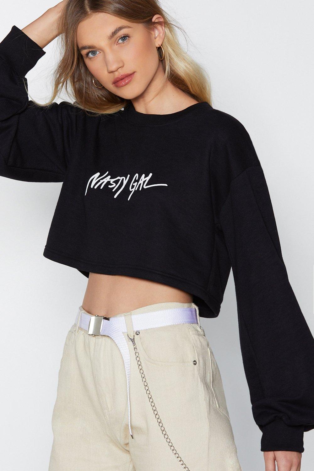 cropped sweatshirt