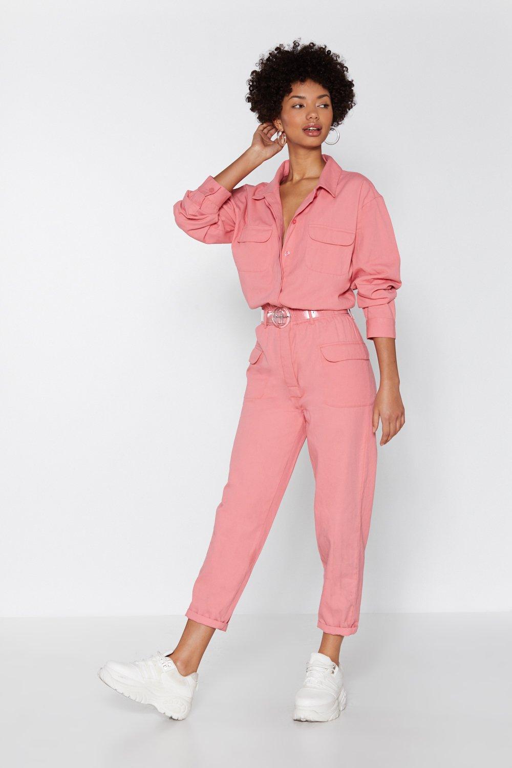 womens pink boiler suit