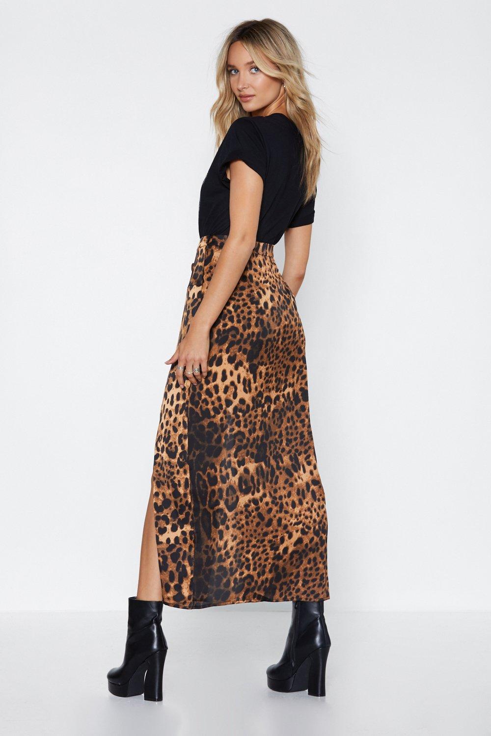 maxi skirt leopard
