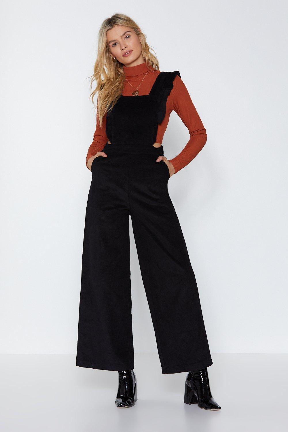 wide leg corduroy overalls