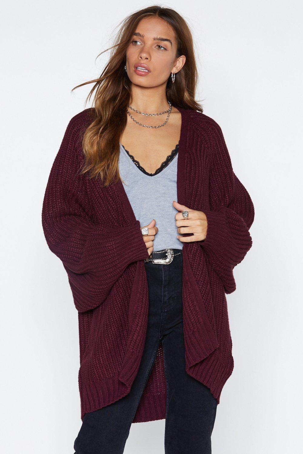 maroon cardigan