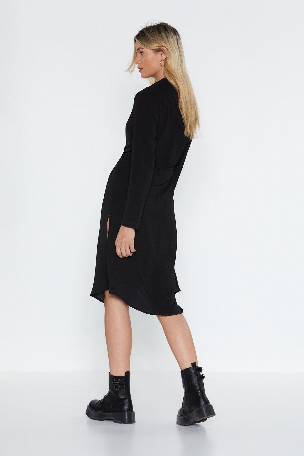 horn button shirt dress